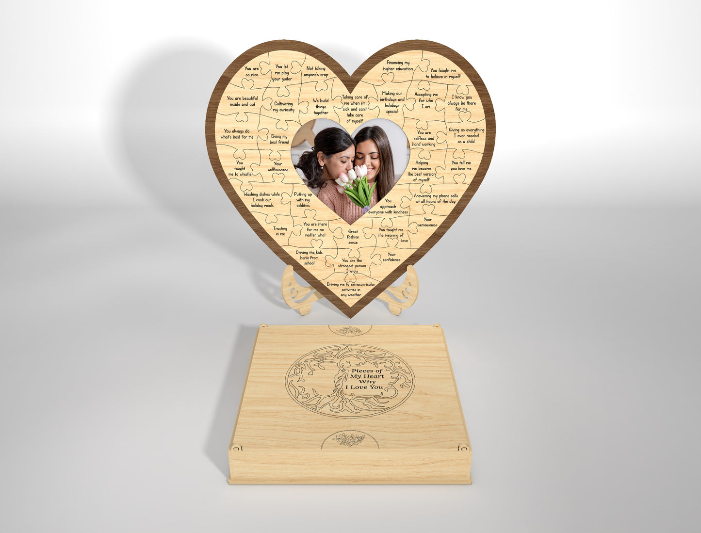 Why I Love You Heart Puzzle SVG Pieces of My Heart for Glowforge