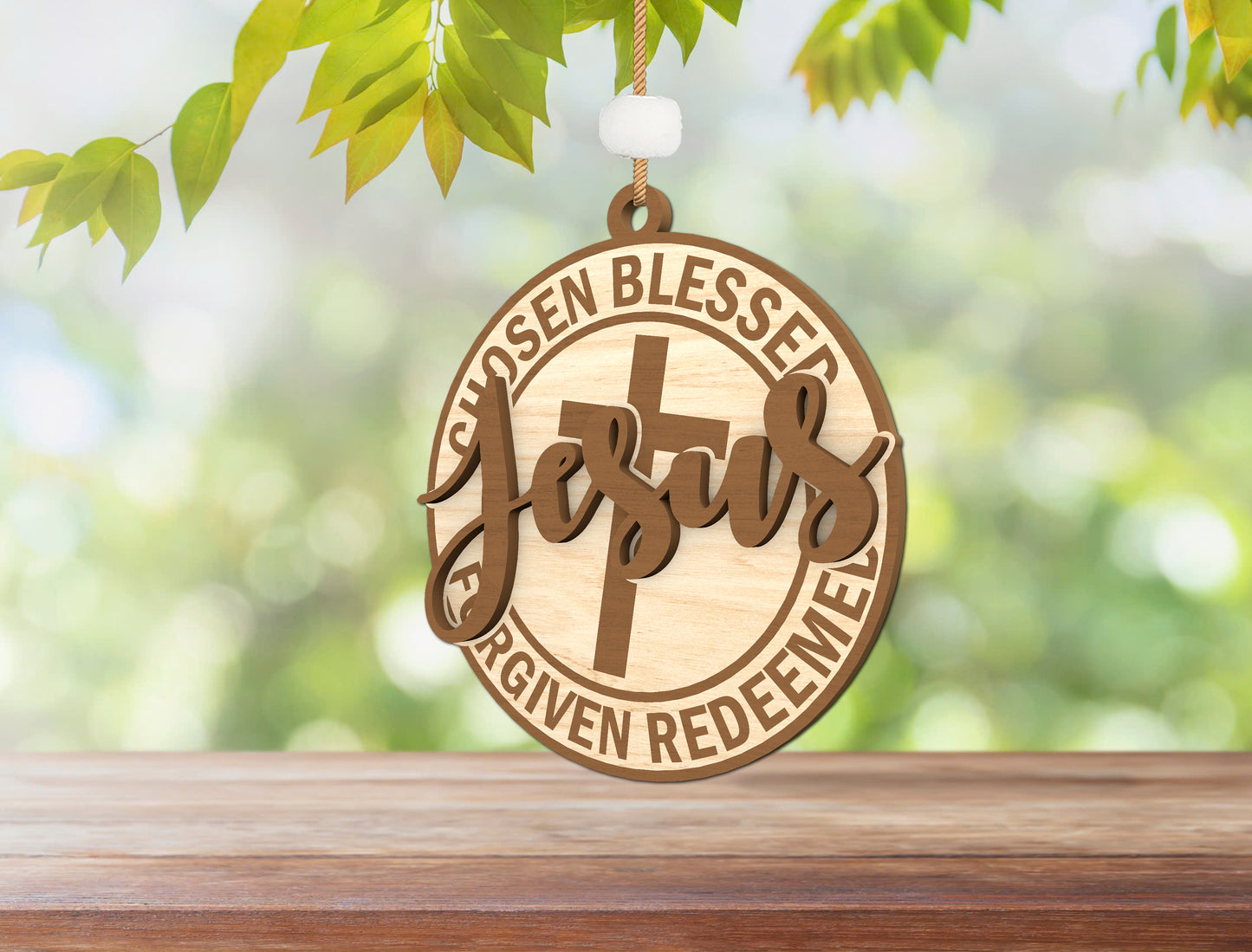 "Pray On It Pray Over It" Christian Ornament SVG for Glowforge and xTool
