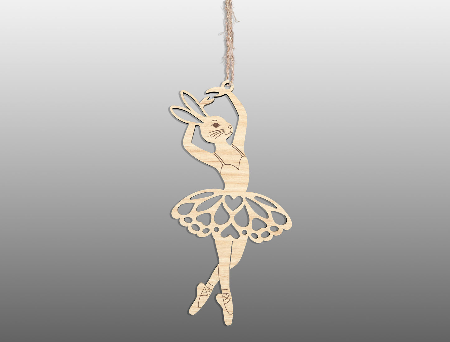 Easter Bunny Ballerina Ornament SVG 23 Easter Tree Designs for LightBurn