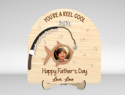 Father's Day Fishing Photo Frame SVG Laser Cut File for xTool and Glowforge