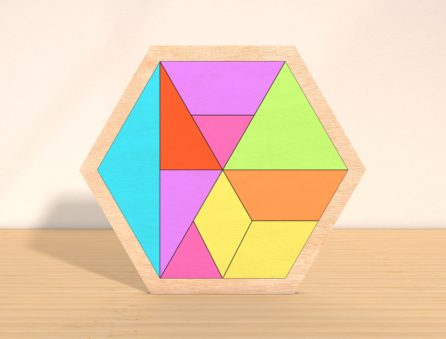 Hexagon Puzzle Board SVG Laser Cut File for Glowforge and xTool