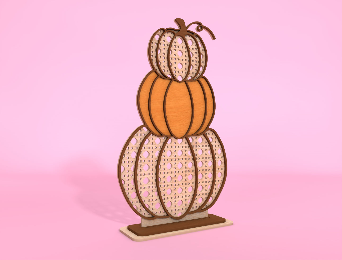 Stacked Pumpkin FALL Lattice SVG Set for Glowforge xTool LightBurn 2 Designs