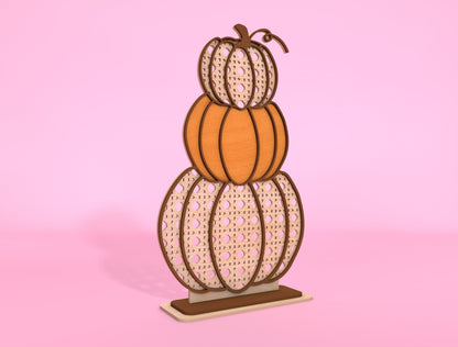 Stacked Pumpkin FALL Lattice SVG Set for Glowforge xTool LightBurn 2 Designs