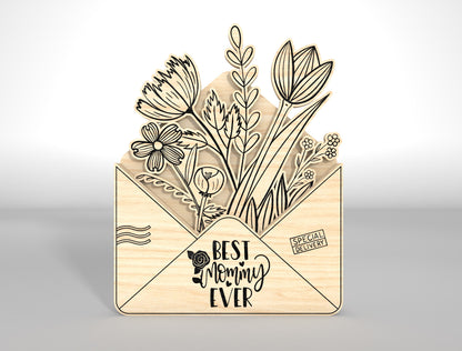 Botanical Floral Gift Card Holder SVG Envelope for LightBurn and xTool