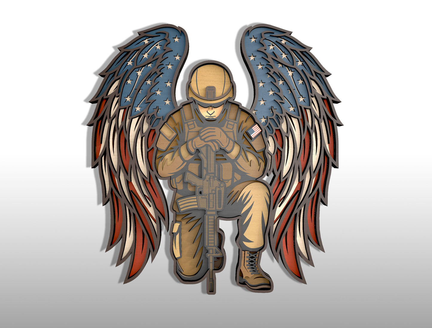 Patriotic Eagle Multilayer SVG Bundle for Glowforge and xTool