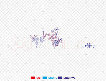 Mother’s Day Envelope Flower Laser Cut File Bundle | Floral Letter Decor | Botanical Wooden Sign | Glowforge, xTool, LightBurn, etc.