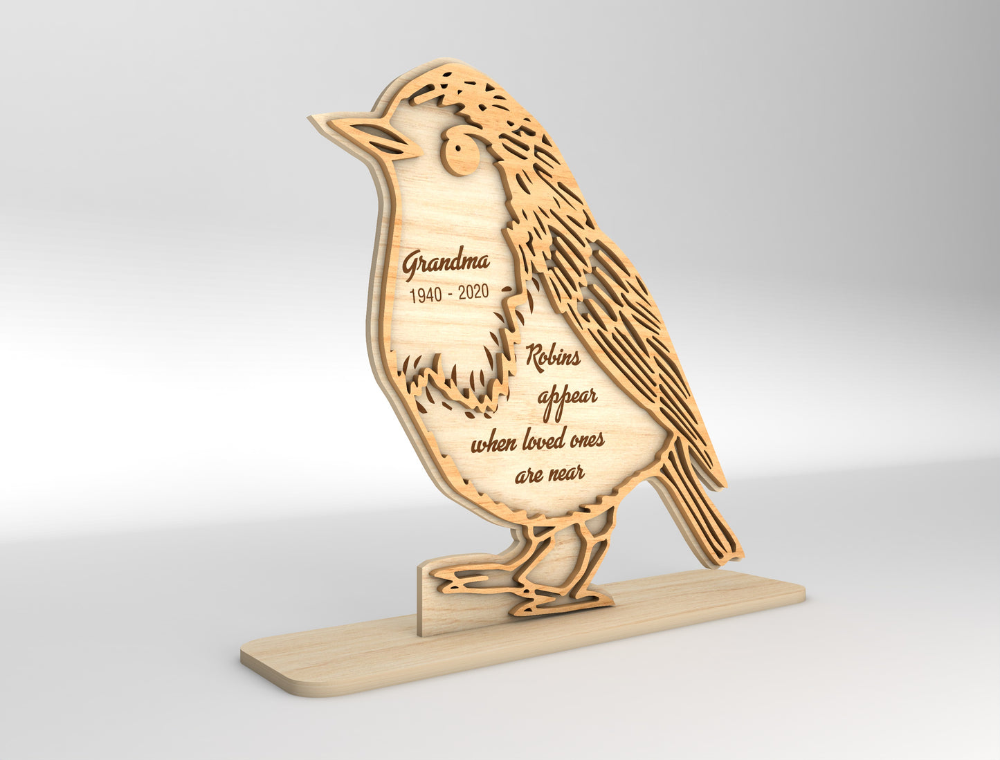 Angel Memorial Tabletop Sign SVG Plaque with Name Dates Laser Cut File for xTool