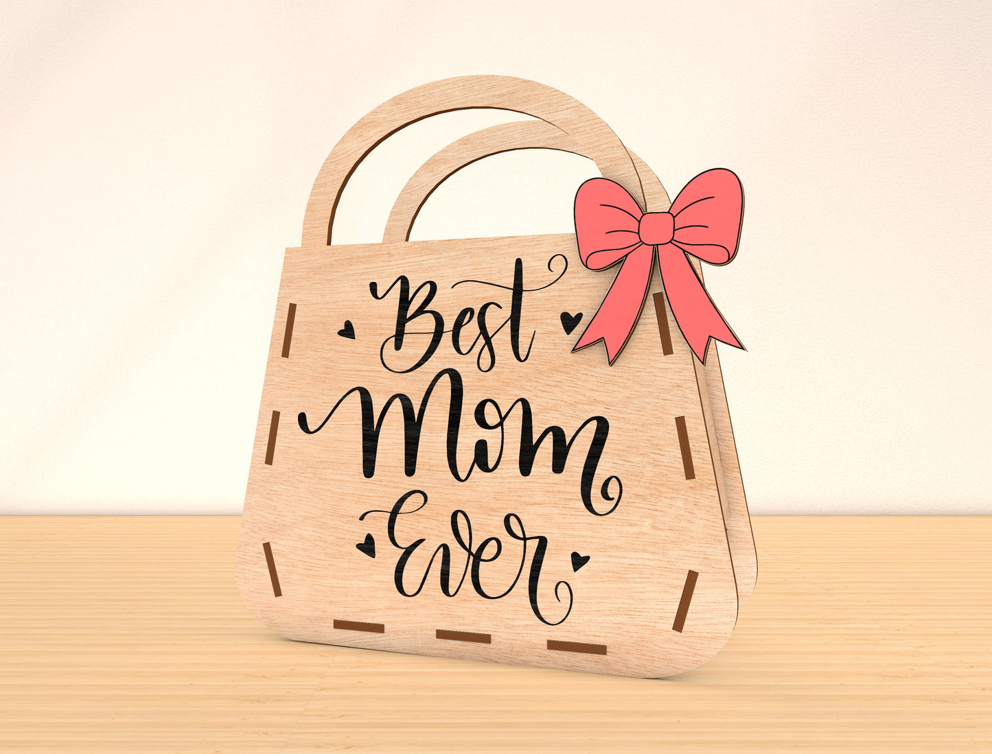 Mother’s Day Purse Sign Laser Cut File Bundle | Mom Quote Decor | Layered Wooden Handbag Design | Glowforge, xTool, LightBurn, etc.