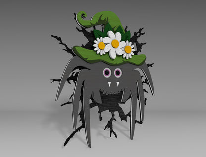 Halloween Spider SVG Bundle Standing Shelf Sitter for LightBurn Glowforge xTool 3 Designs