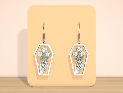 Skeleton Floral Earrings SVG Bundle for Glowforge xTool LightBurn 12 Designs