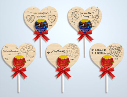You’re The Six To My Seven Lollipop Holder Laser Cut File Bundle | Funny Love Gift | Valentine Candy Holder | Glowforge, xTool, LightBurn, etc.