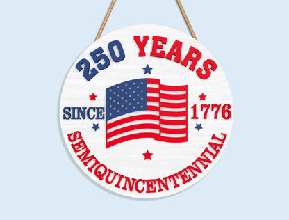 America 250 Round Sign SVG Bundle for Glowforge and xTool