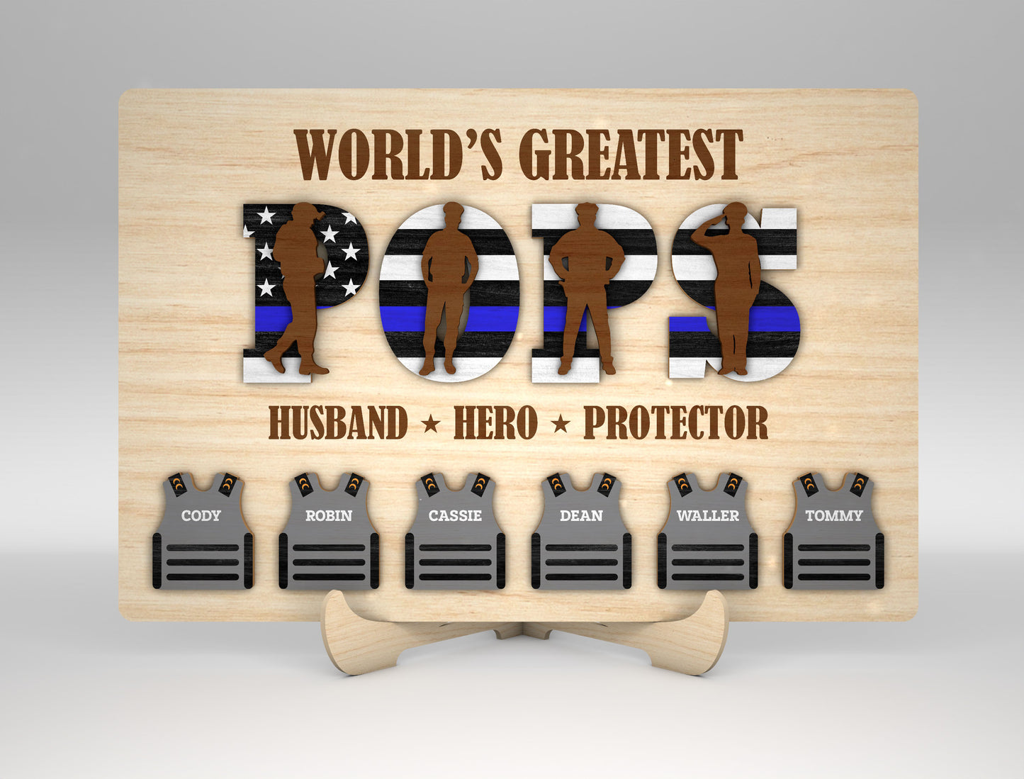 Police Dad Sign SVG Laser Cut File for Glowforge and LightBurn