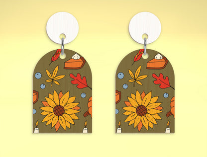 Fall Arch Earring SVG Bundle for Glowforge xTool LightBurn 5 Designs