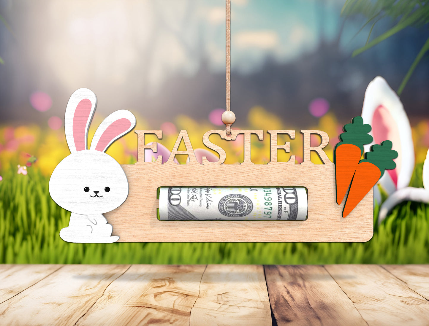 Easter Bunny Money Holder SVG Cash Holder Gift for xTool and Glowforge