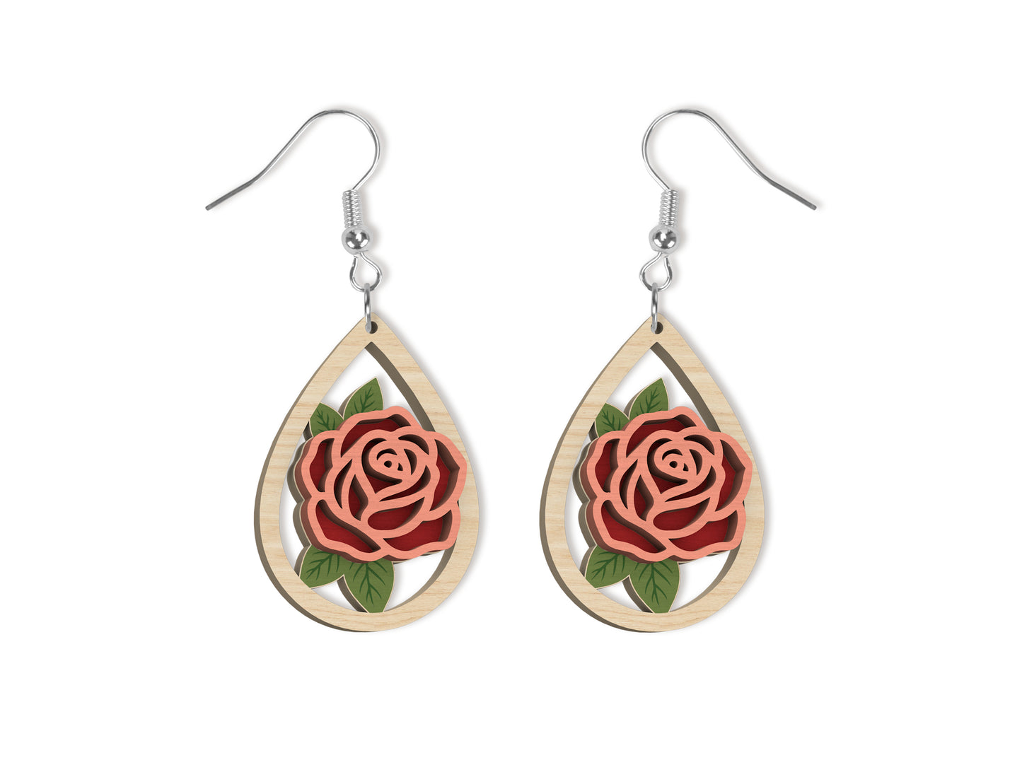 Floral Teardrop Earring SVG Bundle Spring Flower Jewelry Laser Cut File for xTool and Glowforge
