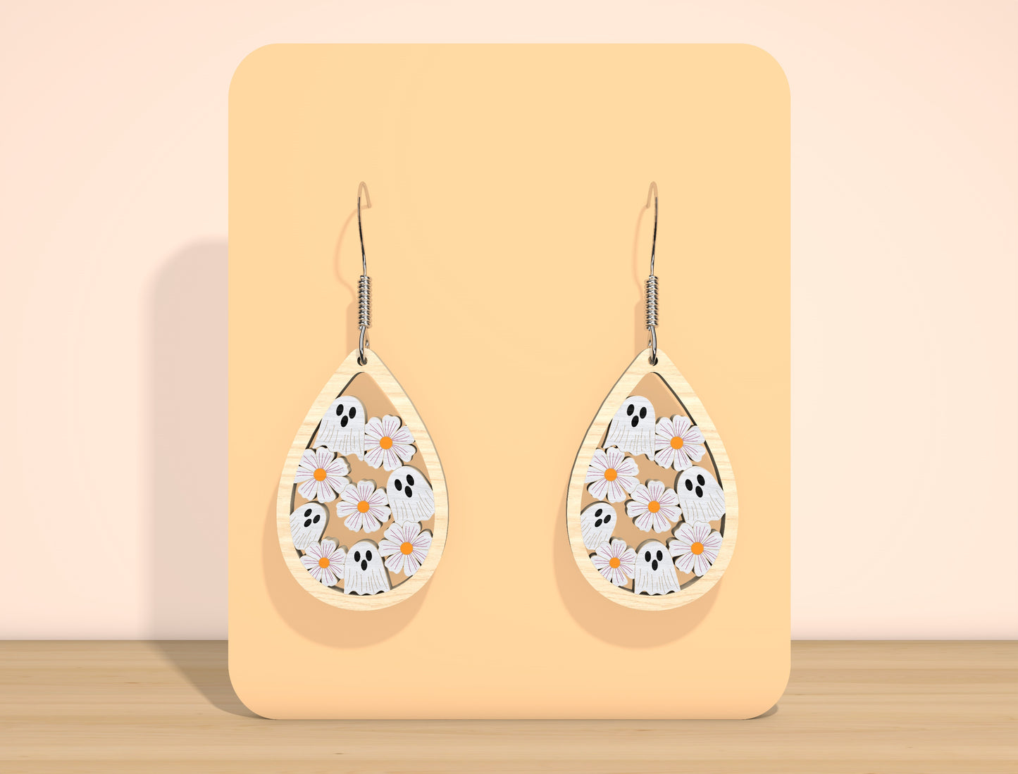 Ghost Floral Earrings SVG Bundle for Glowforge xTool LightBurn 7 Designs