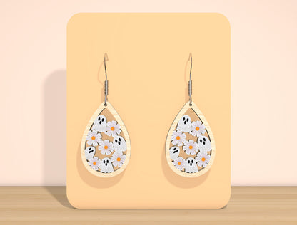 Ghost Floral Earrings SVG Bundle for Glowforge xTool LightBurn 7 Designs