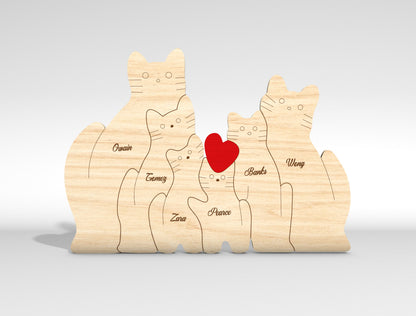 Personalized Couple Cat Puzzle Sign SVG for Glowforge and xTool
