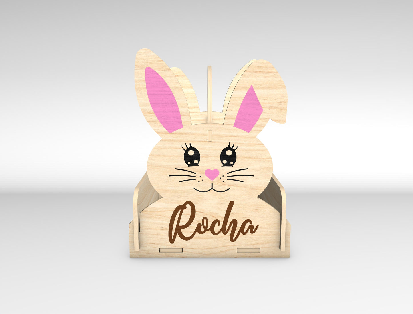 Personalized Easter Bunny Basket SVG Bundle 5 Designs for LightBurn and xTool