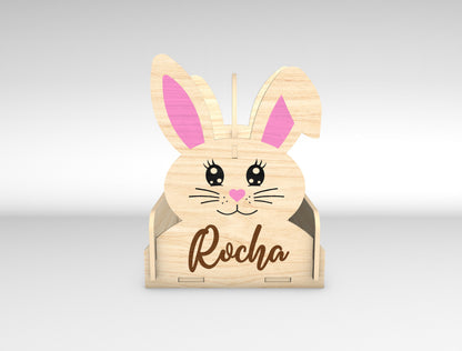 Personalized Easter Bunny Basket SVG Bundle 5 Designs for LightBurn and xTool