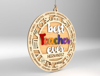 Personalized Teacher Ornament SVG Bundle for Glowforge and xTool