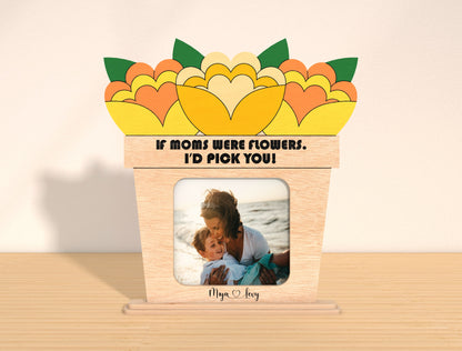 Mom Floral Photo Frame Stand SVG Bundle for Glowforge and xTool