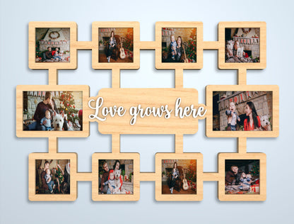 "Family Is Everything" Multi Photo Collage Frame SVG Laser Cut File for Glowforge and xTool