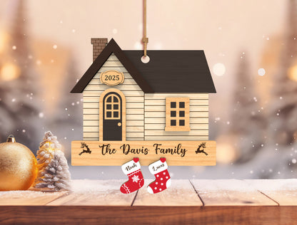 Personalized Family House Stocking Christmas Ornament SVG 6