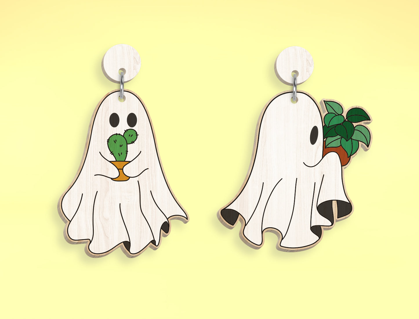 Halloween Ghost Plant Ornament SVG Bundle 9 Designs for xTool LightBurn