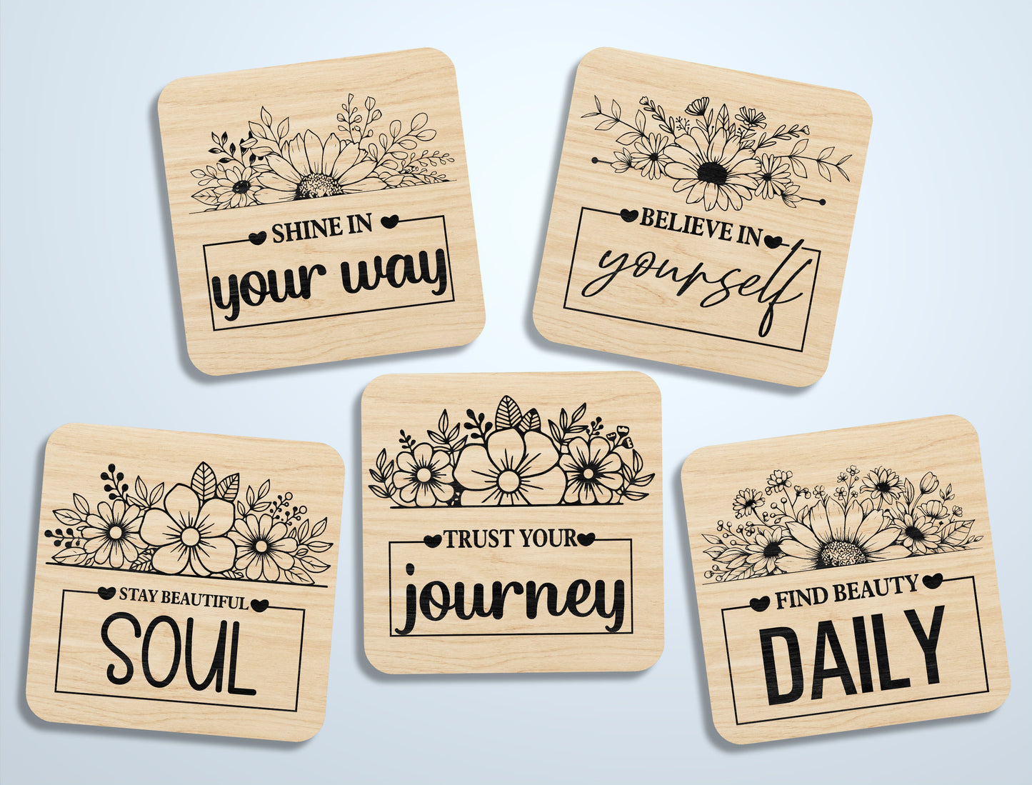 Motivational Fridge Magnet SVG Bundle for Glowforge and LightBurn