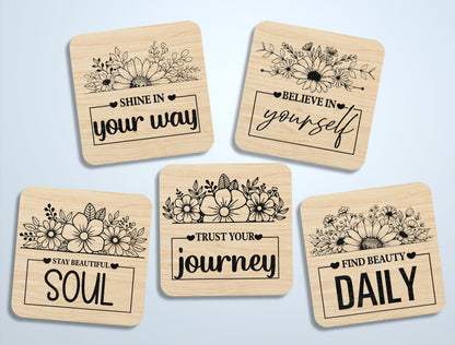 Motivational Fridge Magnet SVG Bundle for Glowforge and LightBurn