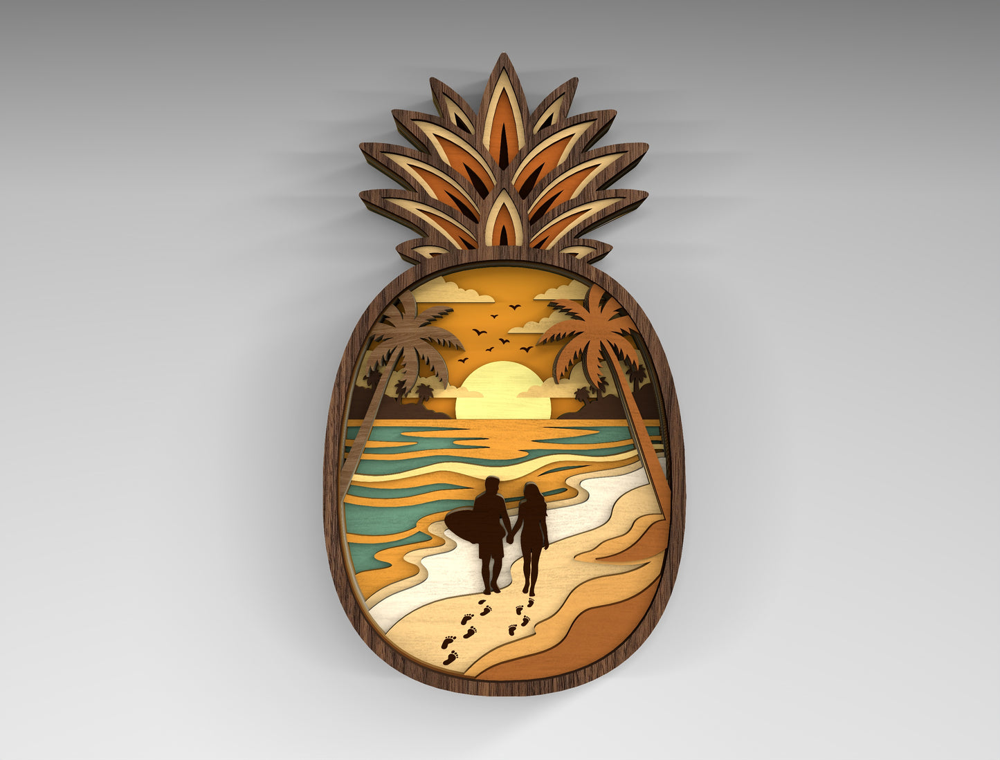 Summer Beach Multilayer SVG Bundle for Glowforge xTool LightBurn 11 Designs