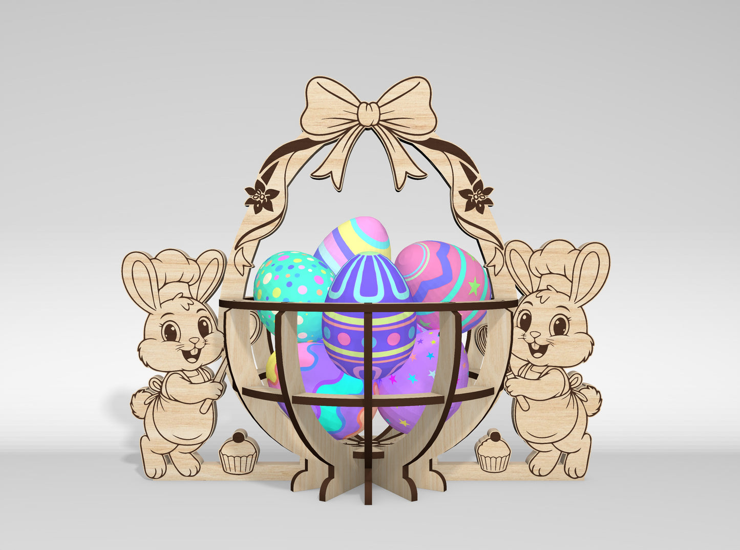 9 Easter Basket Egg Holder Bundle SVG Laser Cut for Glowforge and xTool