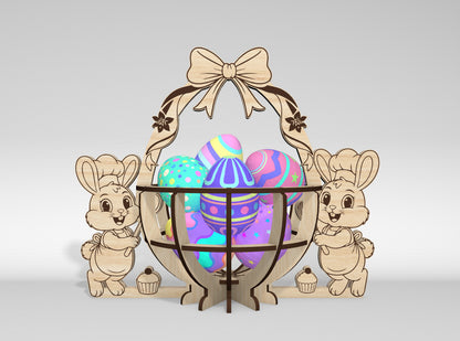 9 Easter Basket Egg Holder Bundle SVG Laser Cut for Glowforge and xTool