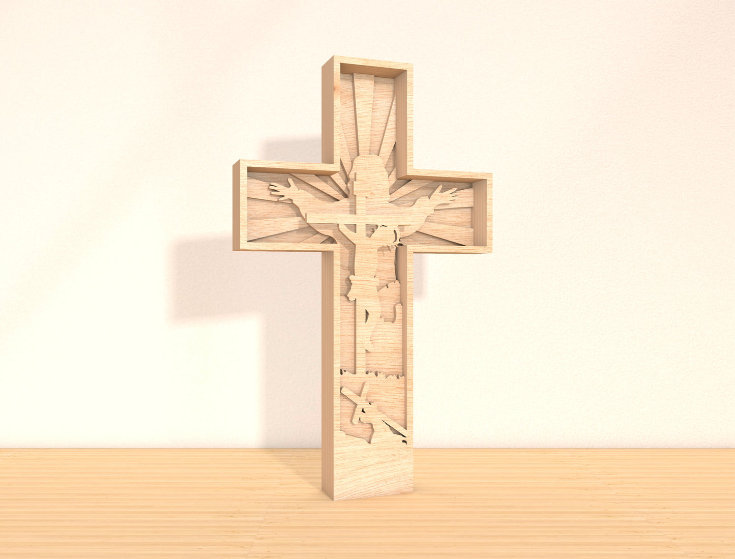 Multilayer Cross SVG Bundle 7 Layer Jesus Crucifix 2 Designs for Glowforge