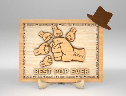 Best Dad Ever Fist Bump Sign SVG Laser Cut File for xTool and Glowforge
