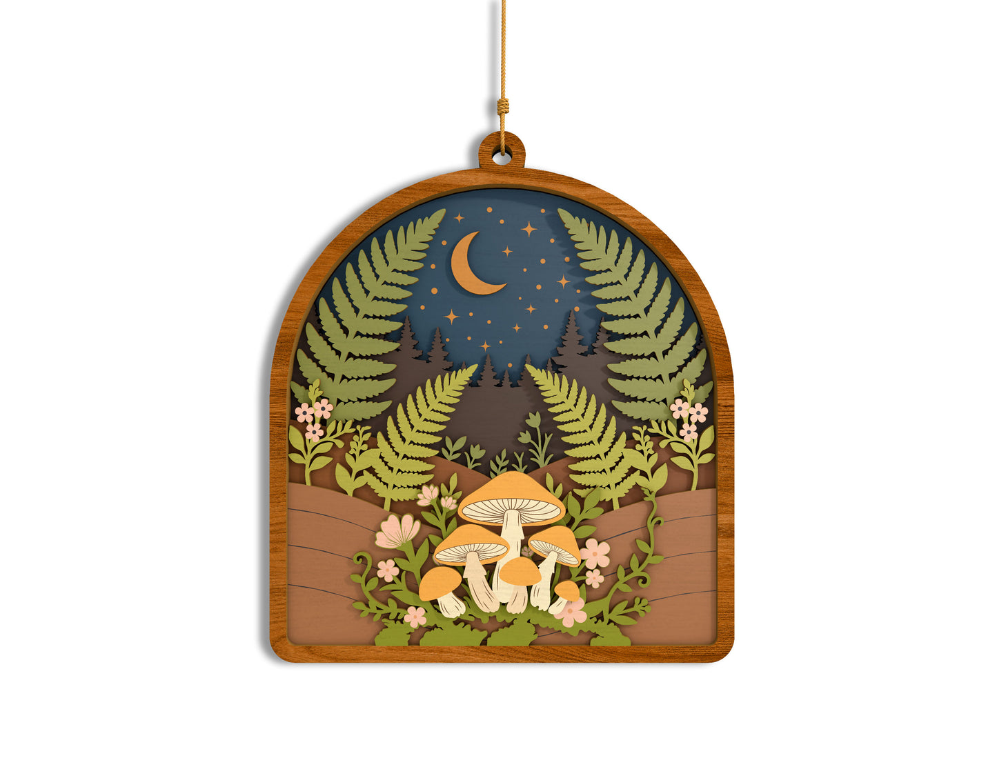 Forest Moon Mushroom Laser Cut SVG Bundle Nature Hanging Signs