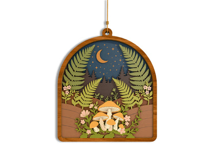 Forest Moon Mushroom Laser Cut SVG Bundle Nature Hanging Signs