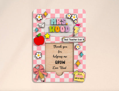 Personalized Teacher Sticky Note Holder SVG Bundle Laser Cut File for Glowforge and LightBurn
