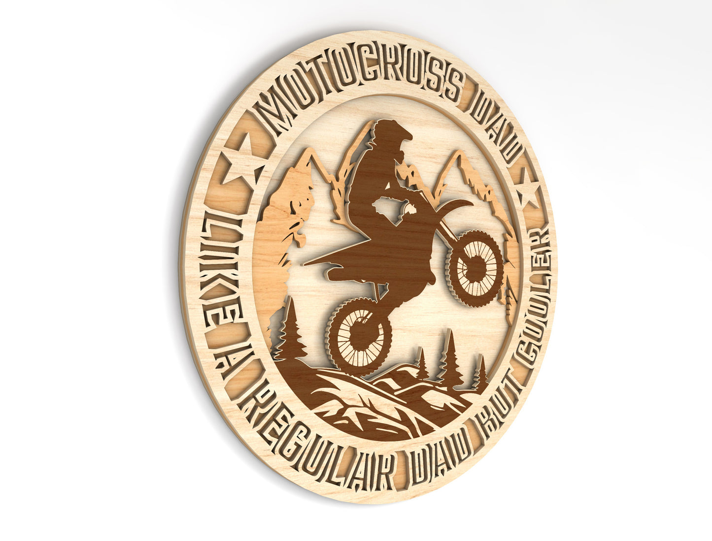 "Born To Ride" Motocross Dad Sign SVG Laser Cut File for LightBurn and Glowforge