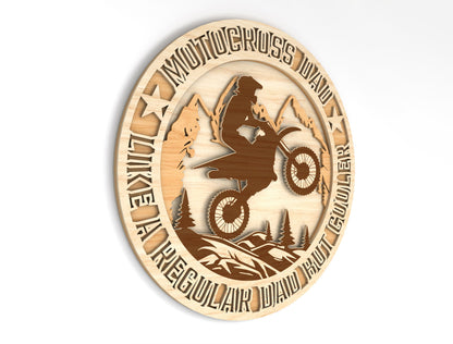 "Born To Ride" Motocross Dad Sign SVG Laser Cut File for LightBurn and Glowforge