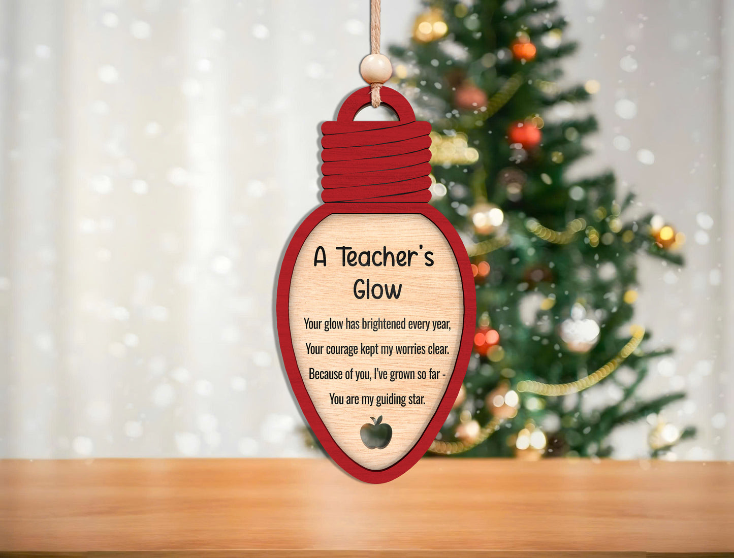 Teacher Appreciation Ornament SVG Bundle for Glowforge and LightBurn