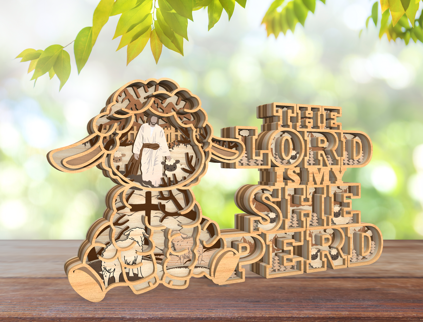 The Lord Is My Shepherd SVG 9 Layer Layered Christian for Glowforge and xTool