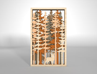 Forest Wall Hanging SVG Multilayer for Glowforge and xTool Laser Cut File