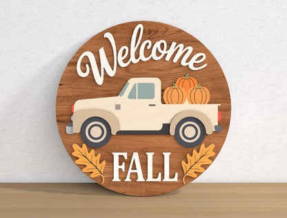 Fall Door Hanger SVG Bundle for Glowforge xTool LightBurn 9 Designs