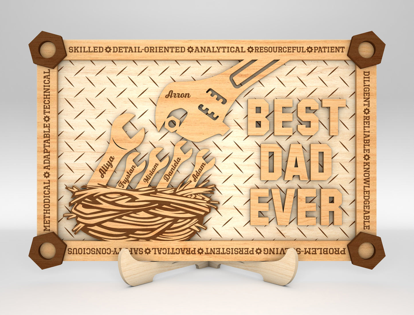 Best Dad Ever Tool Sign SVG Laser Cut File for Glowforge and LightBurn