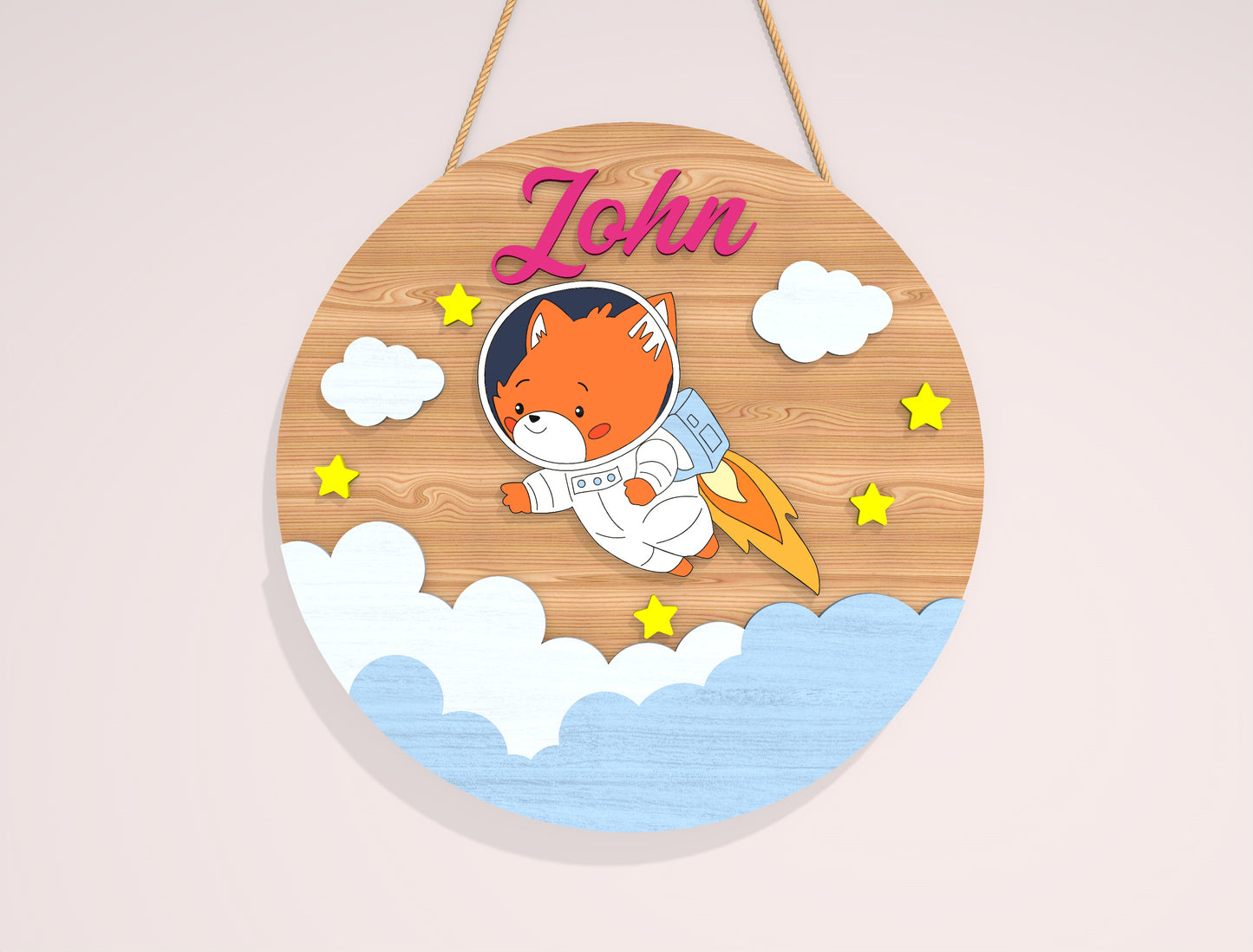 Personalized Space Animal Name Sign SVG Bundle for Glowforge and xTool