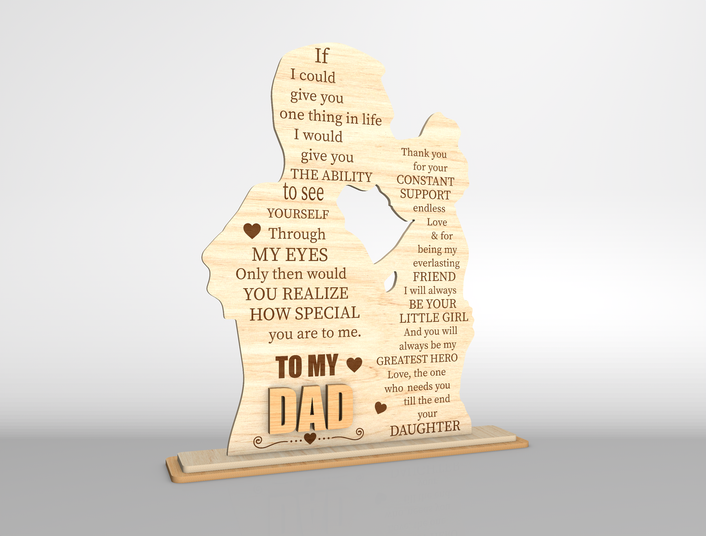 Mom and Dad Couple Tabletop Sign SVG for Glowforge and xTool