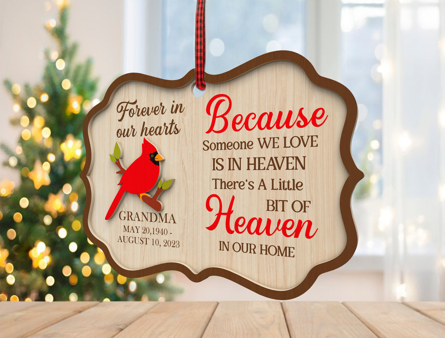 Cardinal Birdhouse Memorial Ornament SVG Laser Cut File for xTool